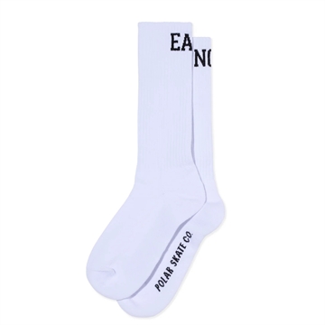 Polar Skate Co Rib Socks Long Easy Now White